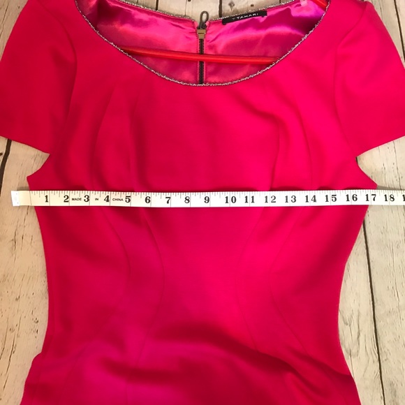 T Tahari hot pink midi dress. Women’s size 10. - Picture 7 of 12